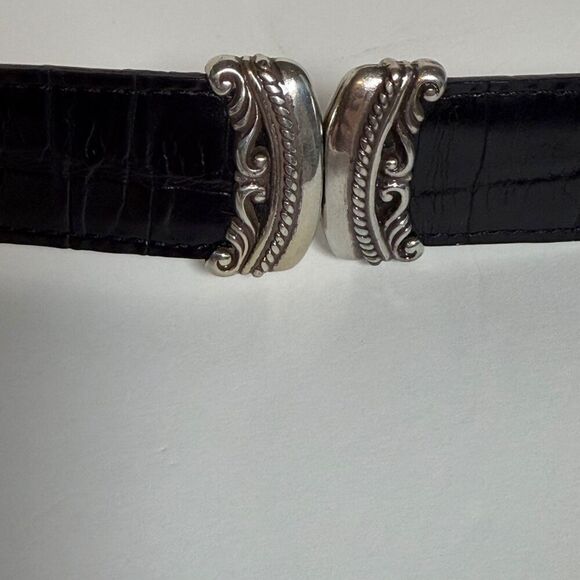Brighton Reversible Leather Belt S 32 Black Brown Silver Western Scroll Vintage main image 11